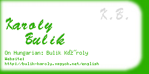 karoly bulik business card
